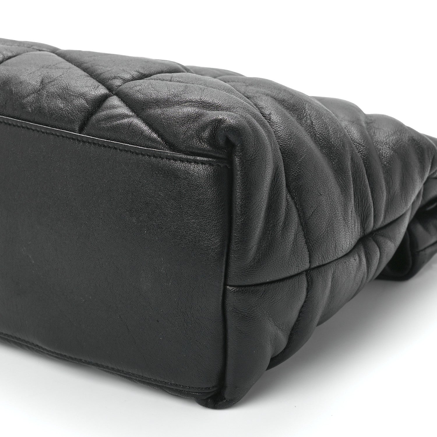 Saint Laurent Lambskin Quilted Monogram Monochrome Medium Loulou Puffer Chain Satchel Black 12 of 12