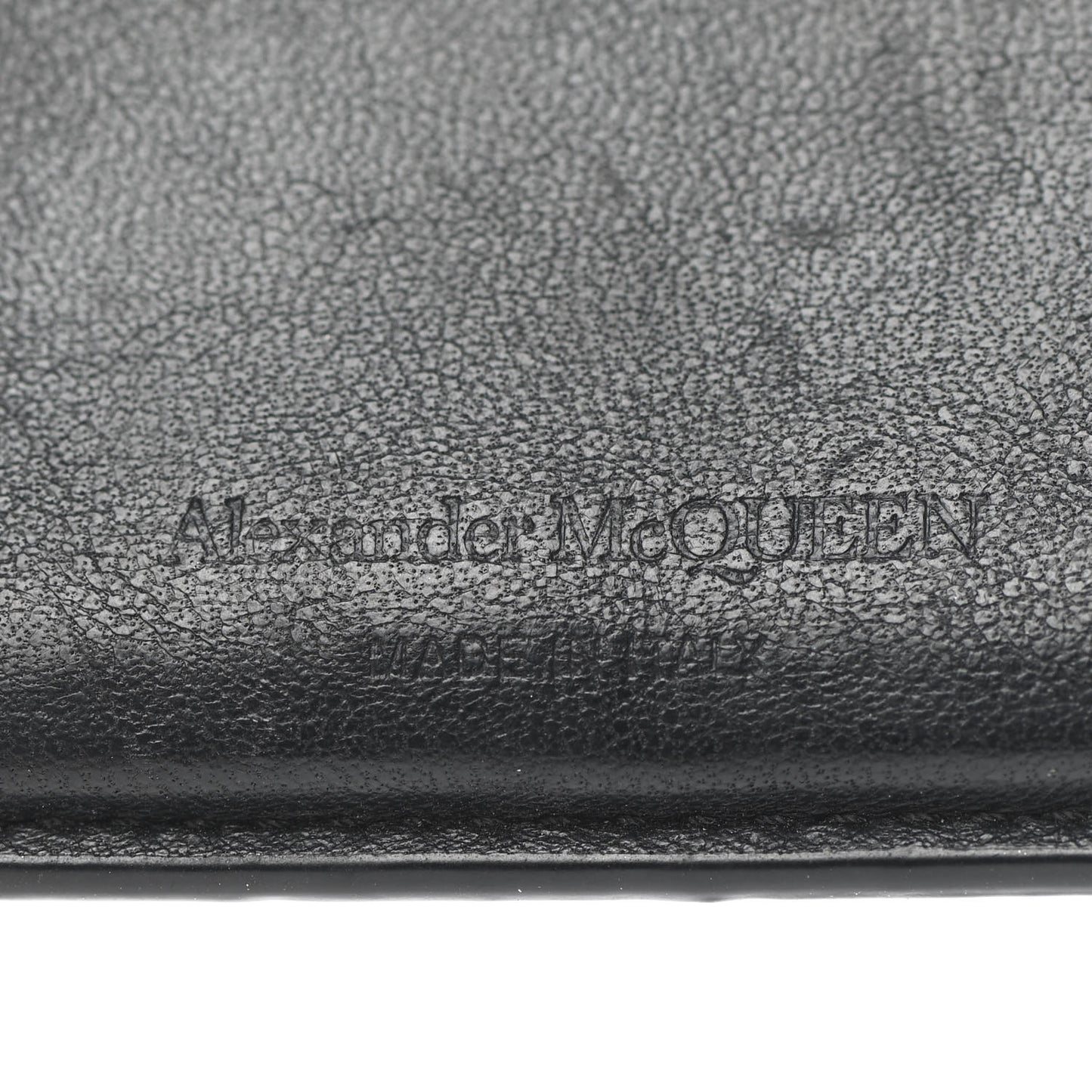 Calfskin Croc Embossed Skull Pocket Organizer Black
