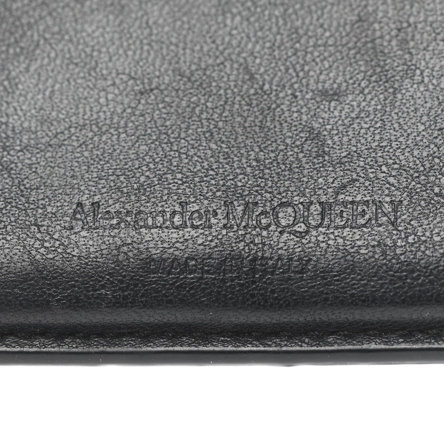 Alexander McQueen Calfskin Croc Embossed Skull Pocket Organizer Black 6 of 8