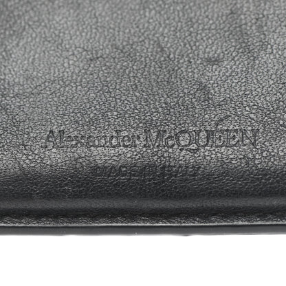 Alexander McQueen Calfskin Croc Embossed Skull Pocket Organizer Black 6 of 8