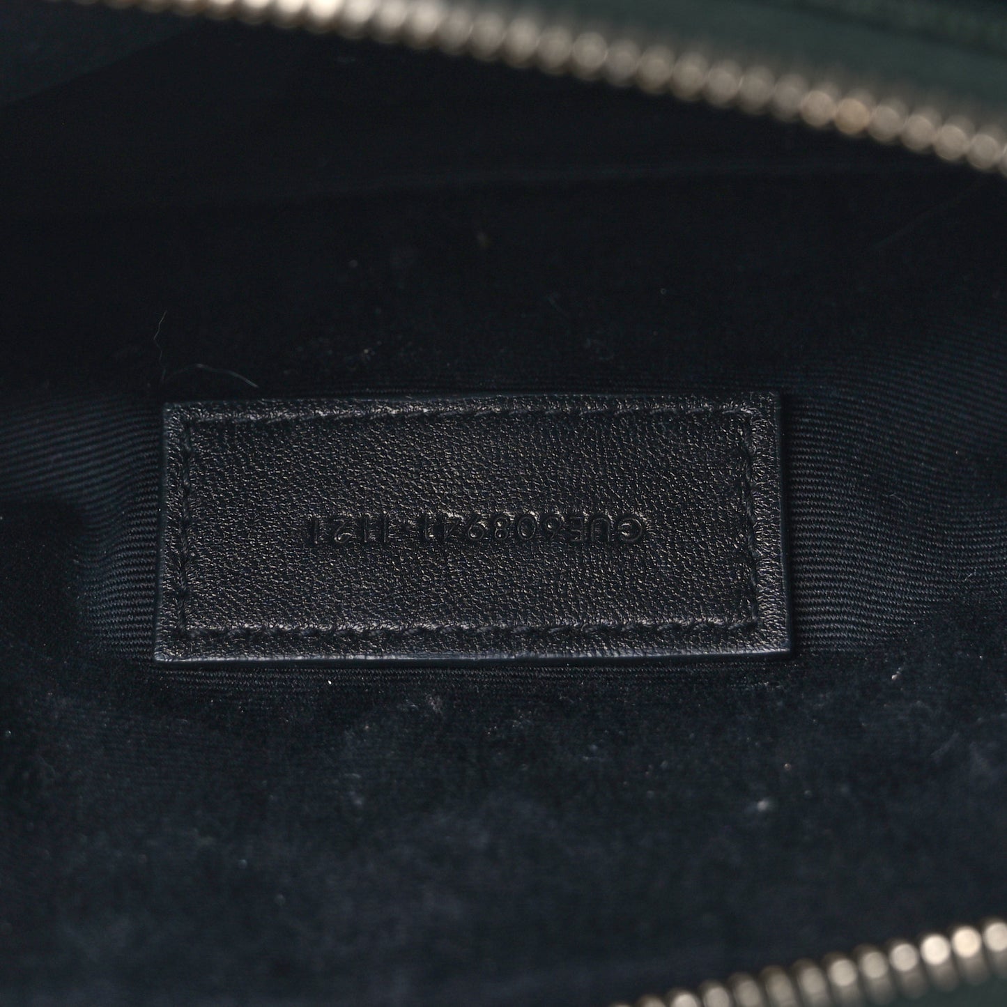 Grained Lambskin Quilted Mini Becky Double Zip Bag Dark Green