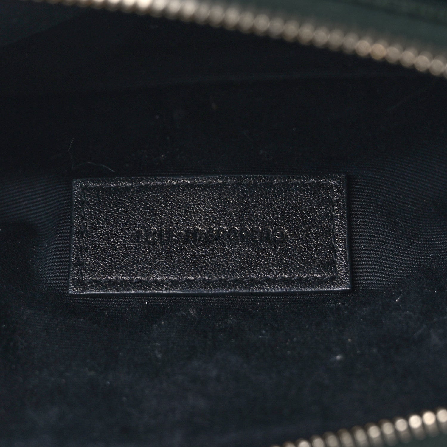 Saint Laurent Grained Lambskin Quilted Mini Becky Double Zip Bag Dark Green 6 of 11