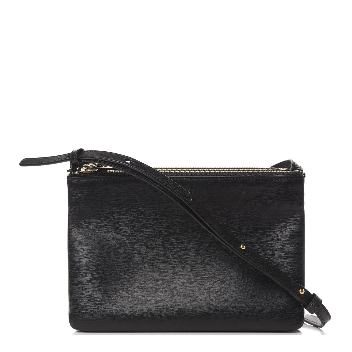 Celine Lambskin Small Trio Crossbody Bag Black 1 of 13