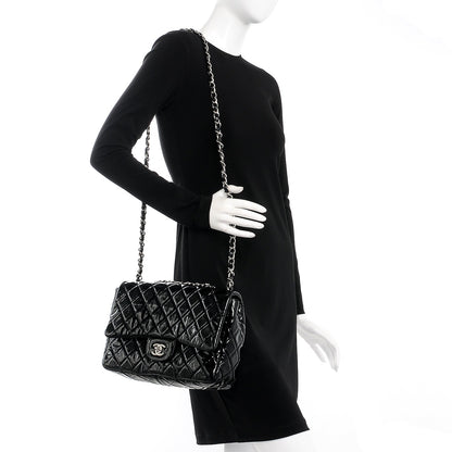 Chanel Patent Quilted Jumbo Single Flap Black 2 of 8