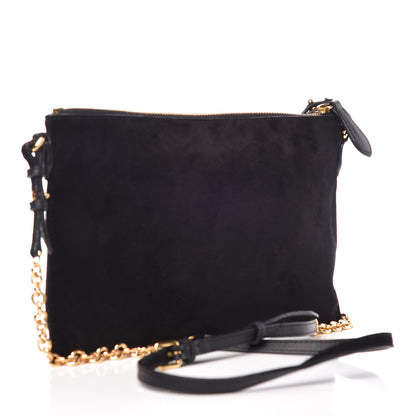 Burberry Suede Bow Buckle Crossbody Bag Black 3 of 9