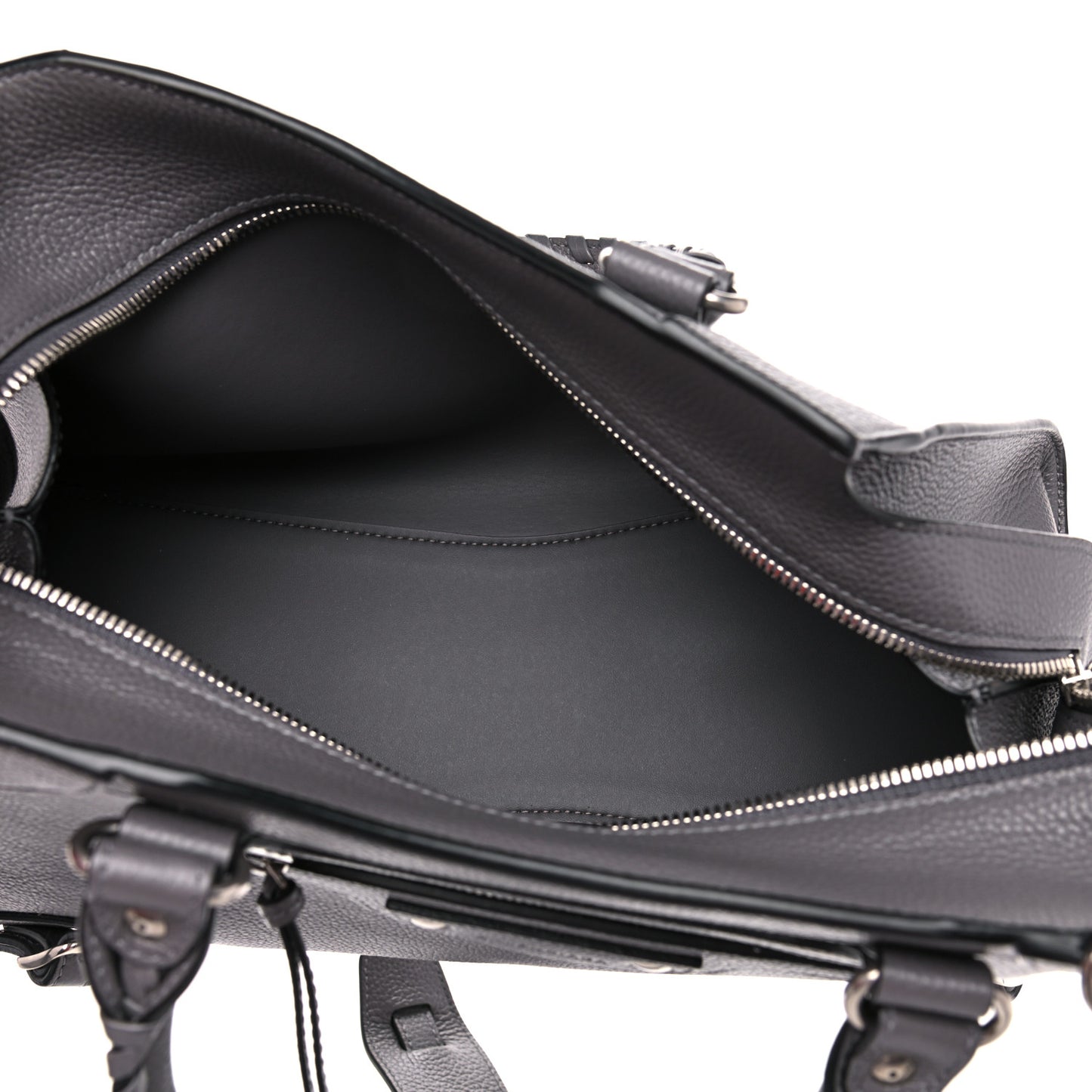 Grained Calfskin Neo Classic Silver Hardware S City Dark Grey