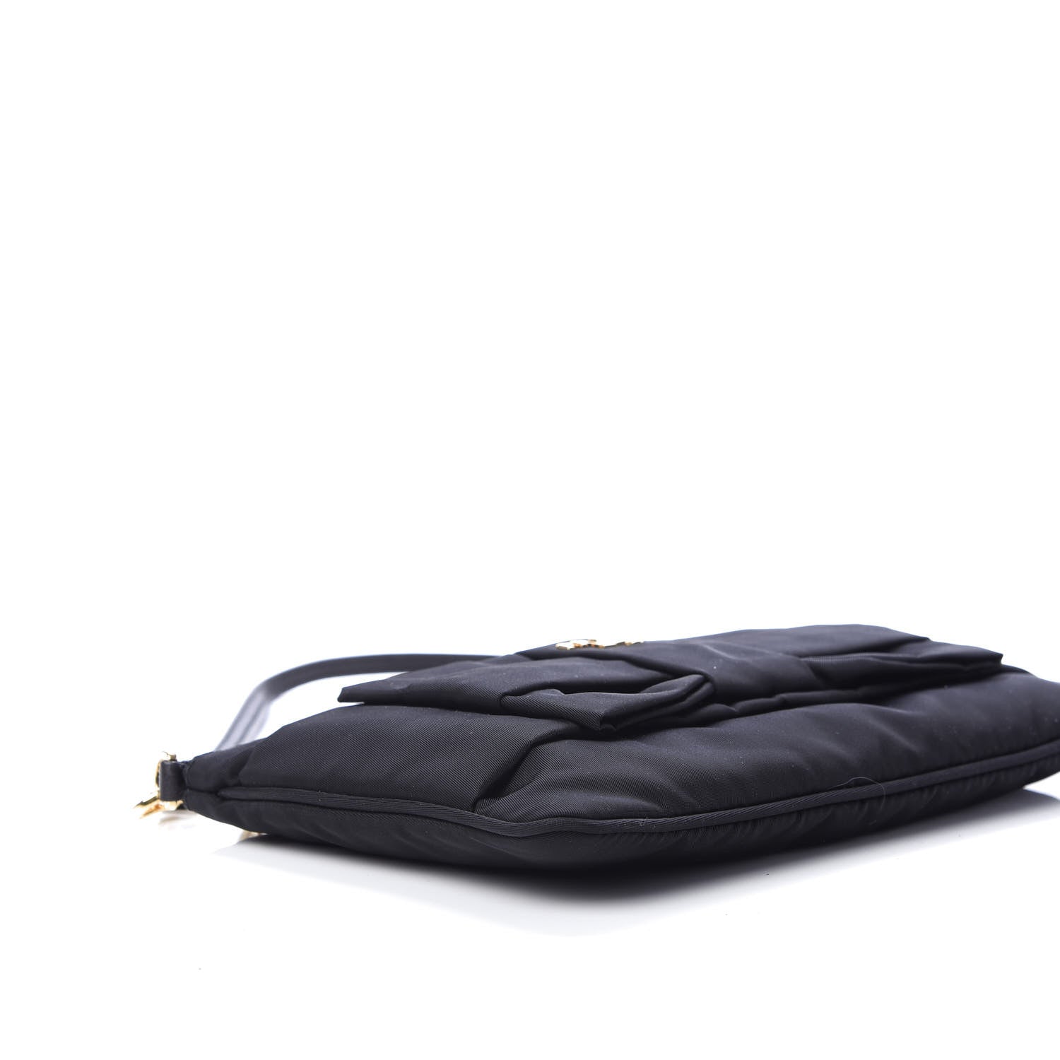Prada Tessuto Nylon Bow Pochette Black 7 of 10