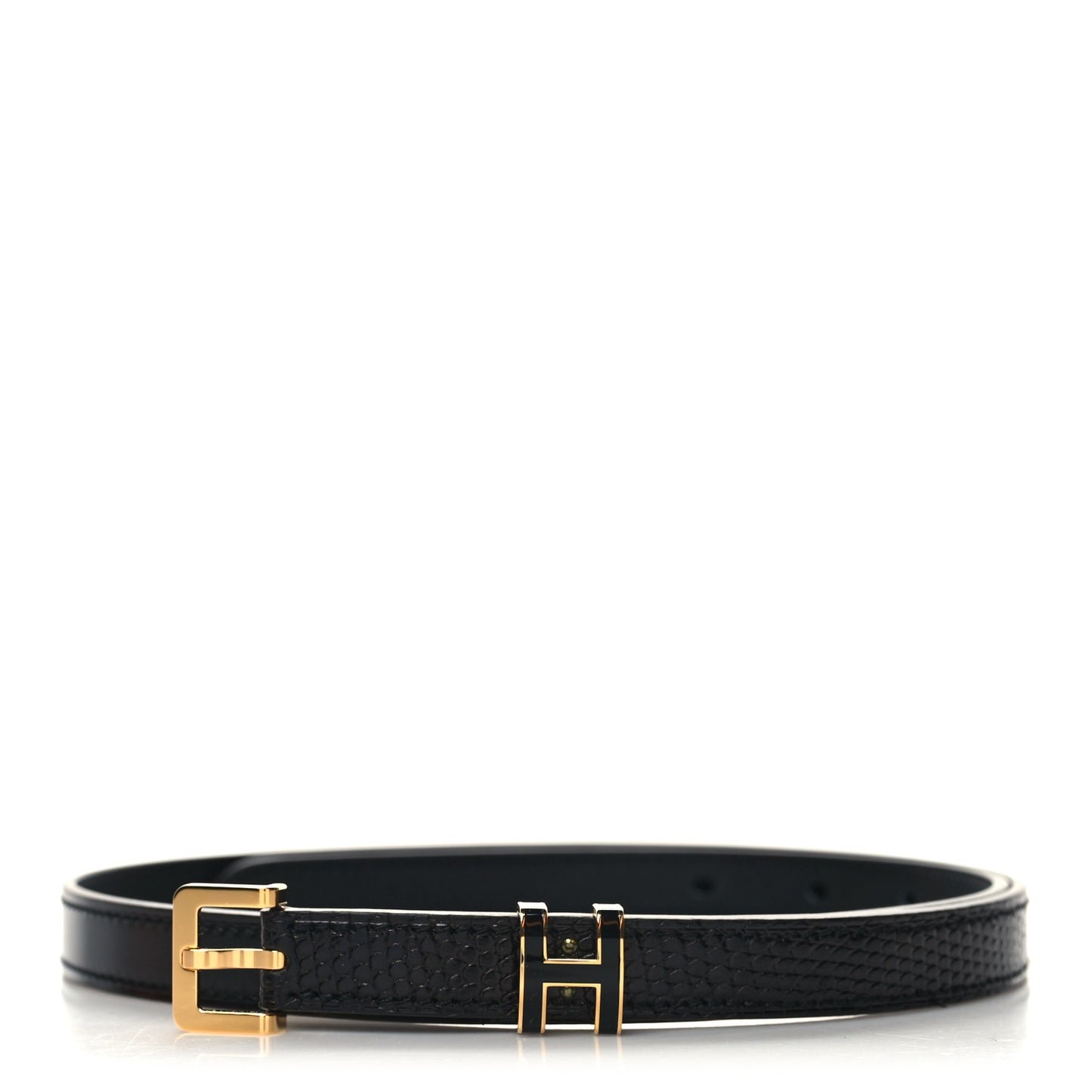 Box Calfskin Lizard Pop H Trio 15 Belt 75 30 Black