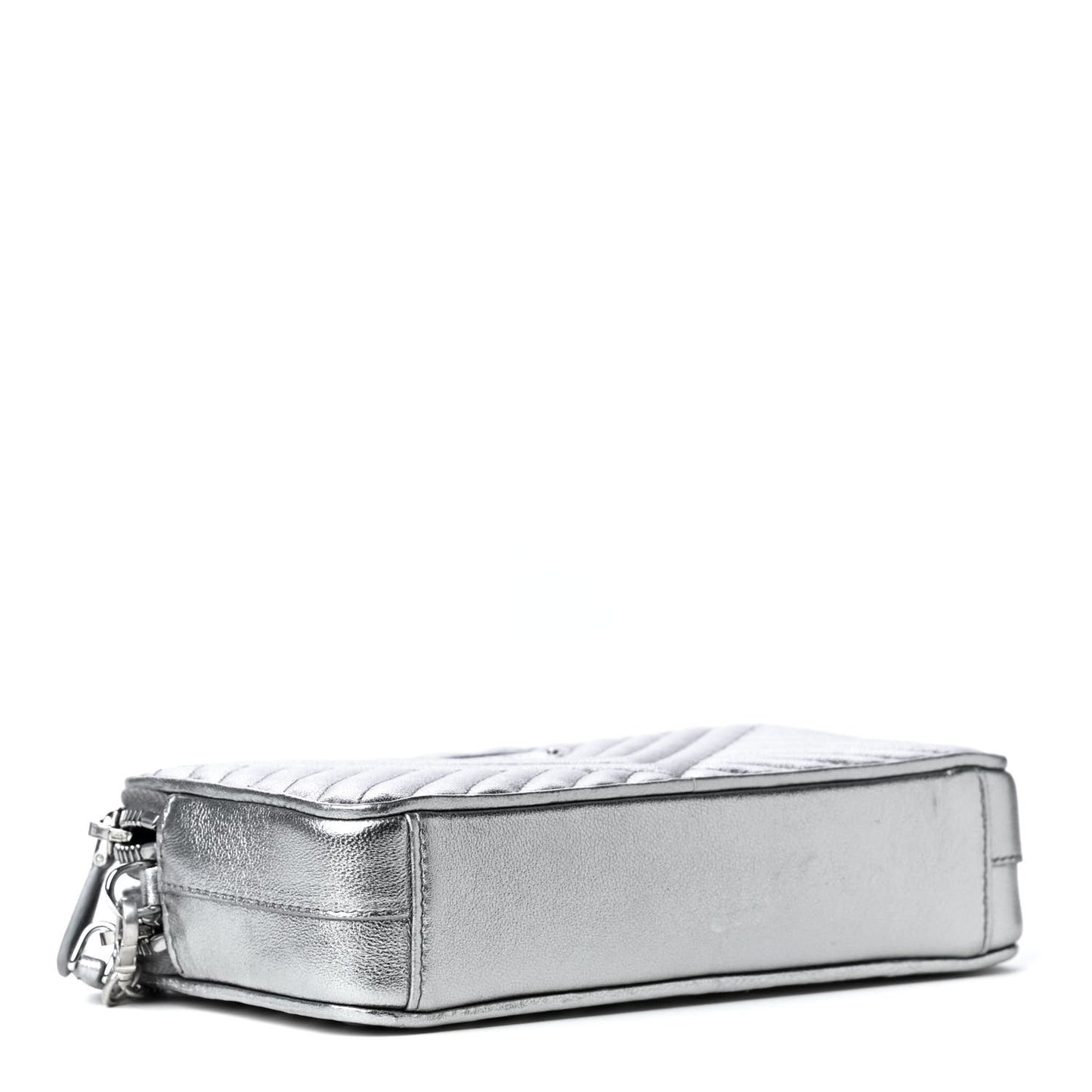 Metallic Nappa Quilted Mini Bag Cromo