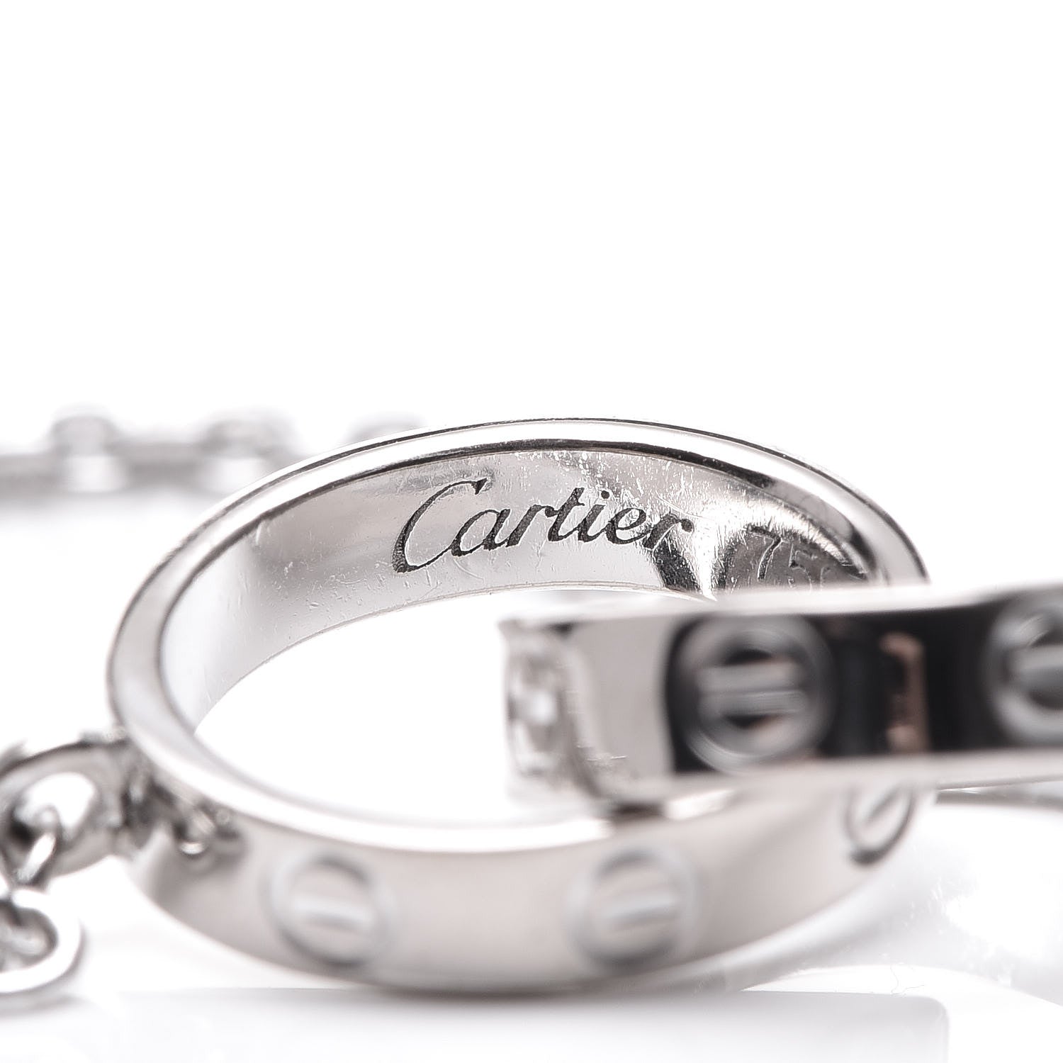 Cartier 18K White Gold Interlocking LOVE Bracelet 4 of 8