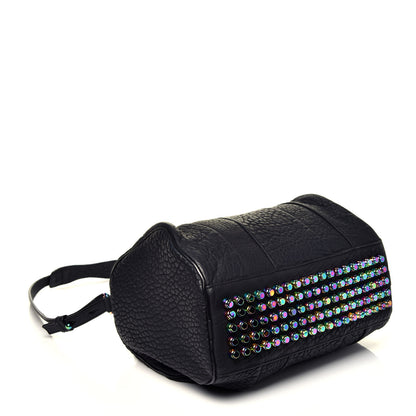 Alexander Wang Pebbled Lambskin Rocco Matte Black Iridescent Hardware 5 of 8