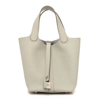 Hermes Taurillon Clemence Picotin Lock 18 PM Gris Perle 1 of 13