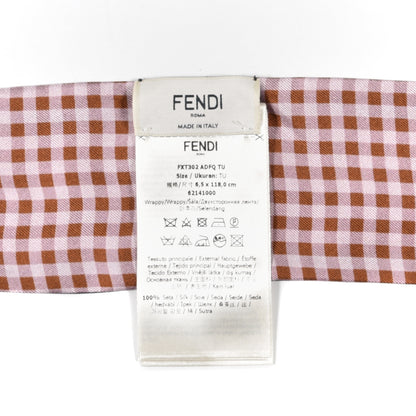Fendi Woven Silk Fringe Vichy Wrappy Scarf Lilac 3 of 3
