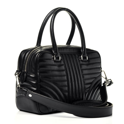 Prada Soft Calfskin Impunture Diagramme Top Handle Crossbody Bag Black 4 of 11