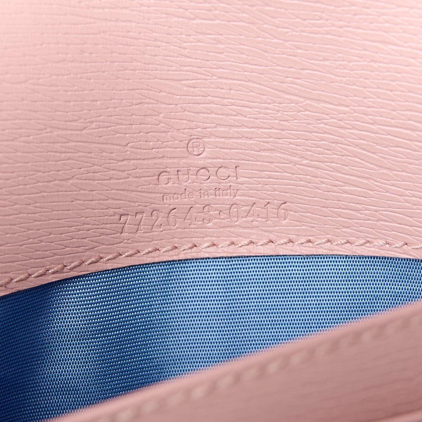 Textured Calfskin Script Logo Wallet On Chain Light Pink