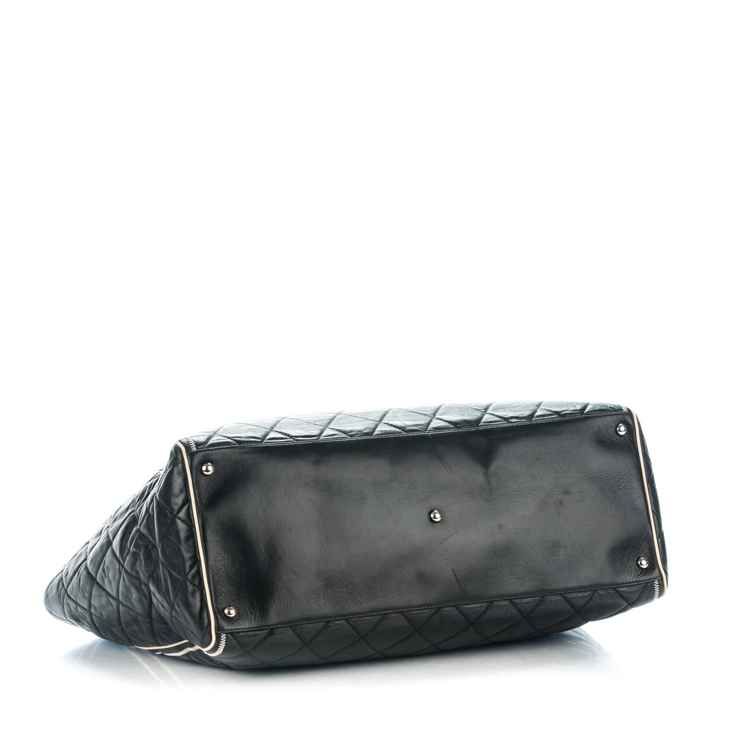 Chanel Lambskin Quilted East West Large Tote Black 4 of 8