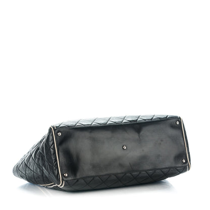 Chanel Lambskin Quilted East West Large Tote Black 4 of 8