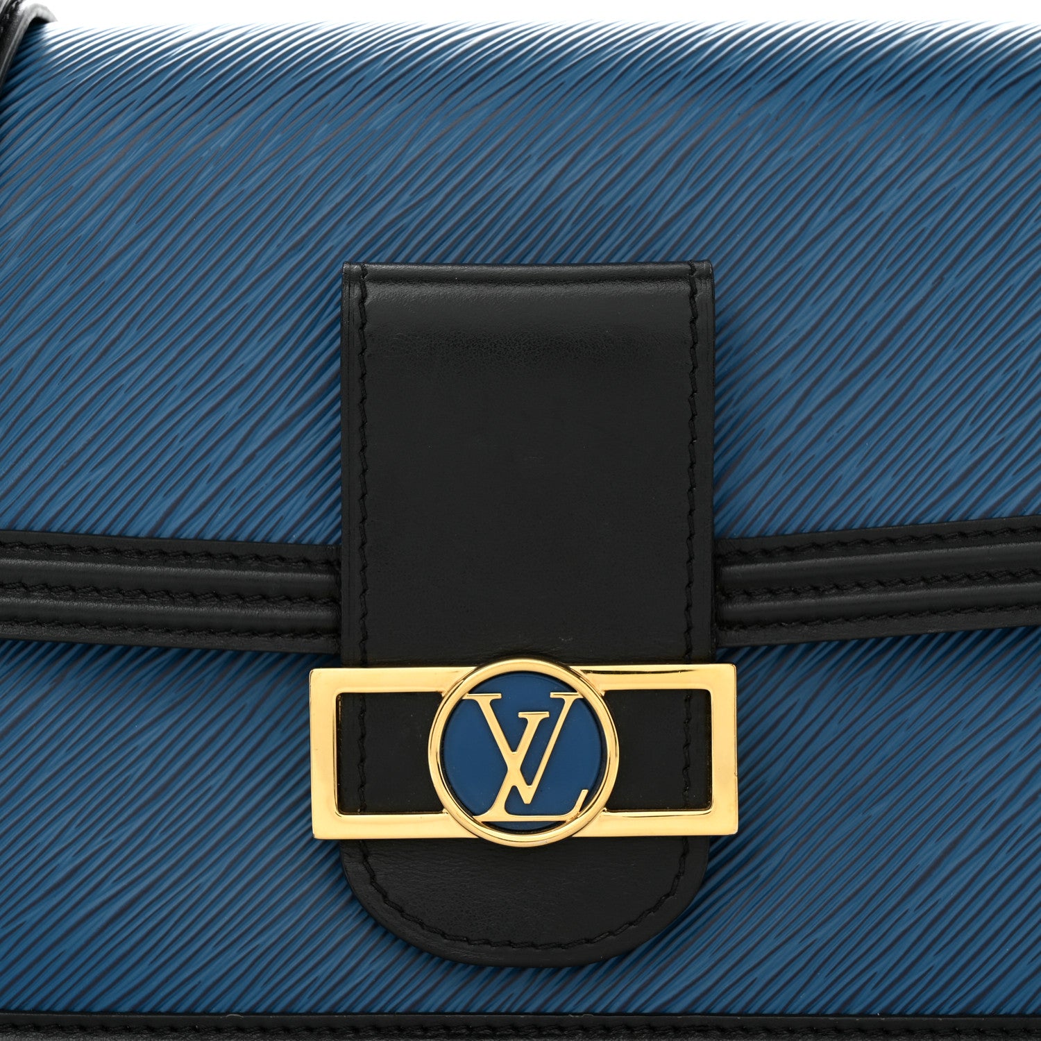 Louis Vuitton Epi Dauphine MM Blue Black 8 of 10