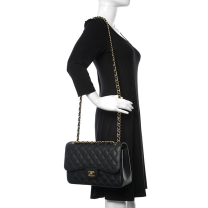 Chanel Caviar Quilted Jumbo Double Flap Black 2 of 10