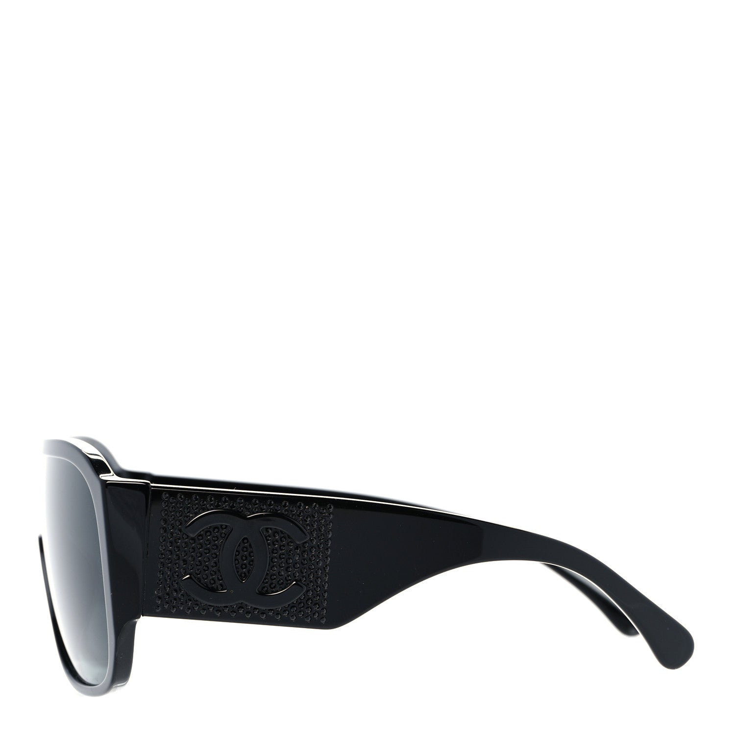Chanel Acetate Crystal CC Shield Sunglasses 5466-B-A Black 3 of 8