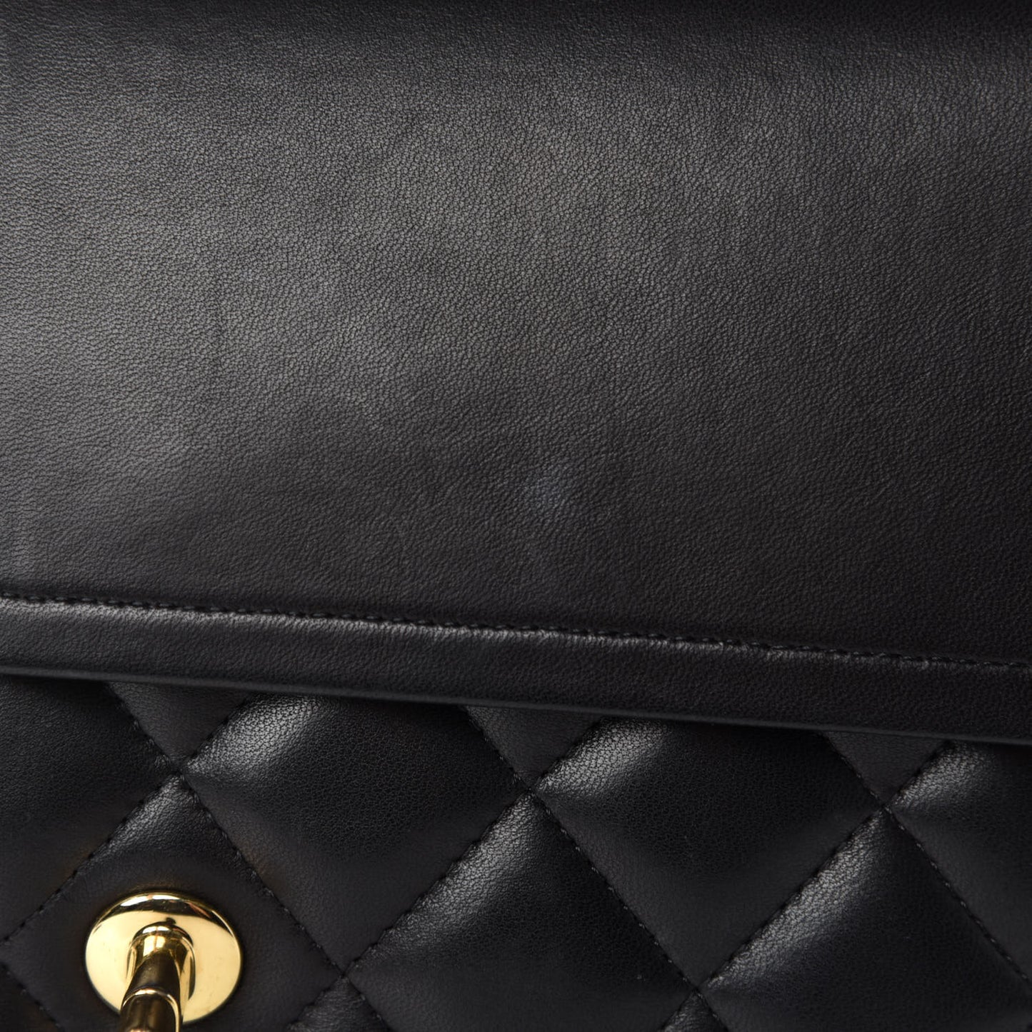 Lambskin Quilted Jumbo Double Flap Black