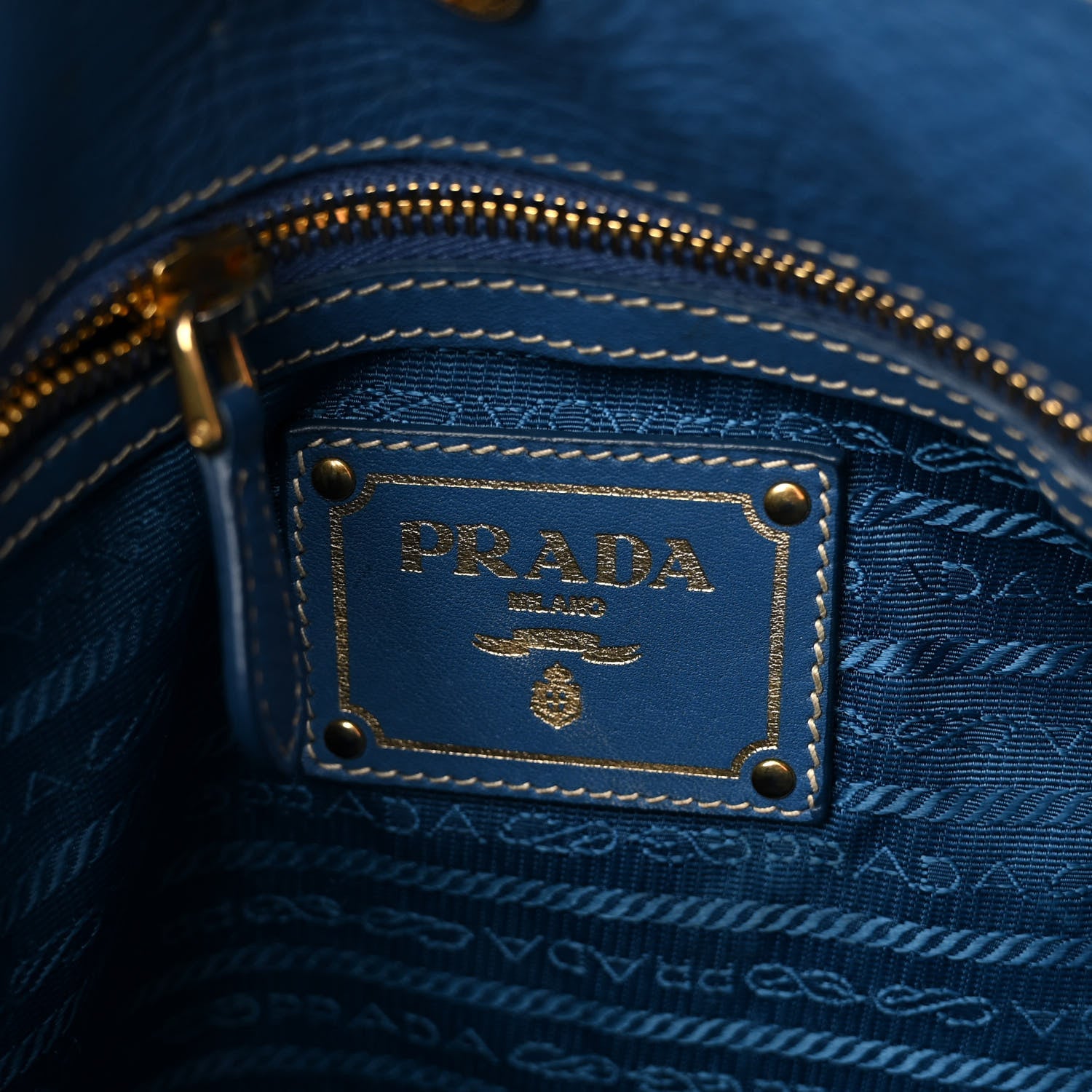 Prada Vitello Daino Shopping Tote Cobalto 6 of 14