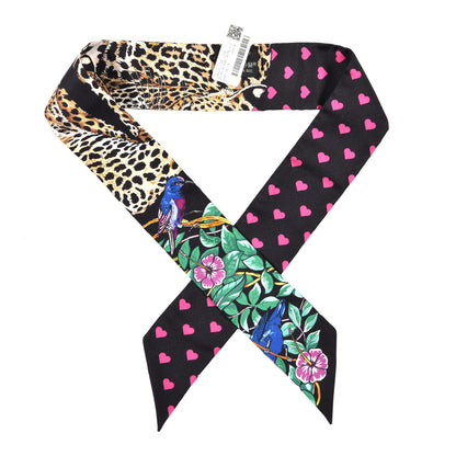 Hermes Silk Jungle Love Love Twilly Black Vert Rose Vif 1 of 4