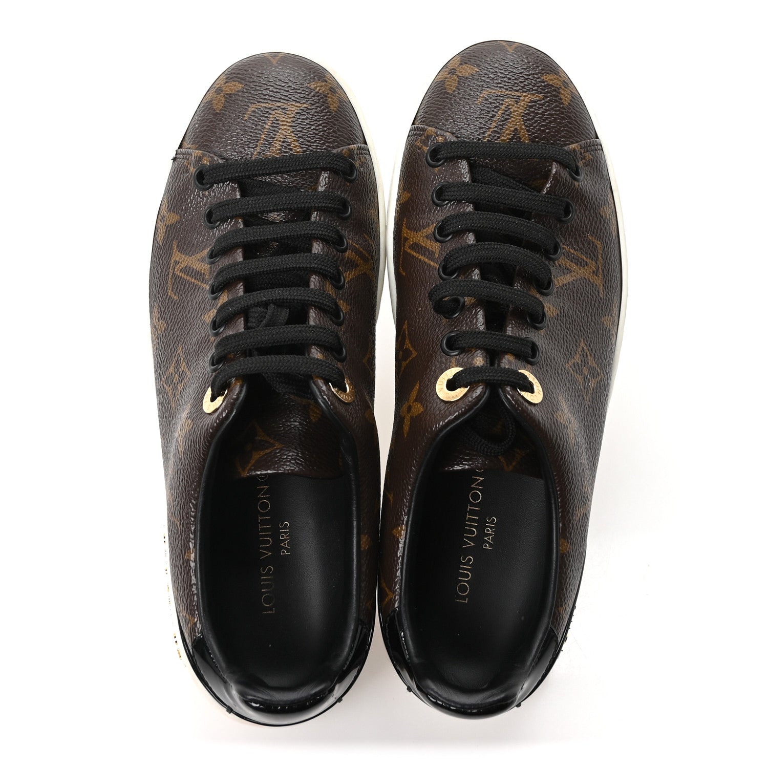 Louis Vuitton Patent Monogram Frontrow Sneakers 35 2 of 9