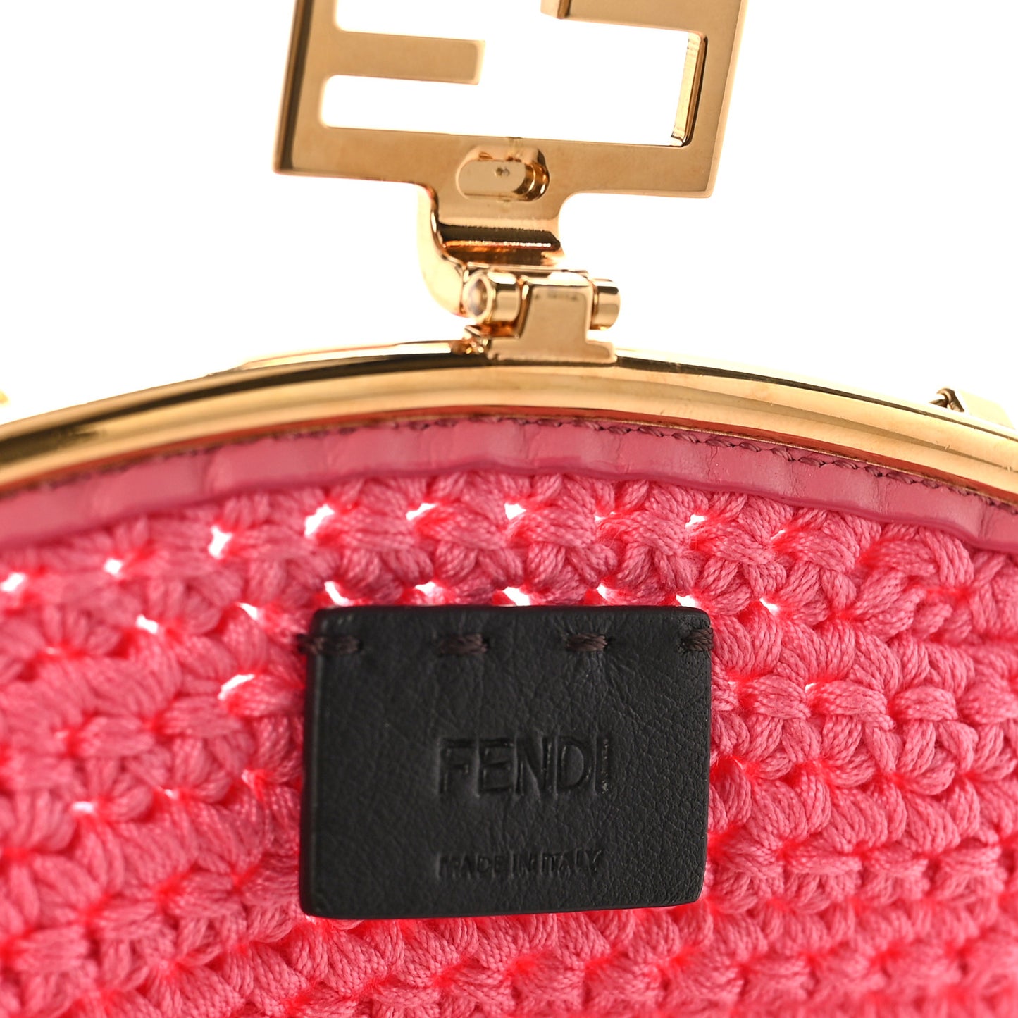 Fabric Crochet Baguette Phone Bag Rosa