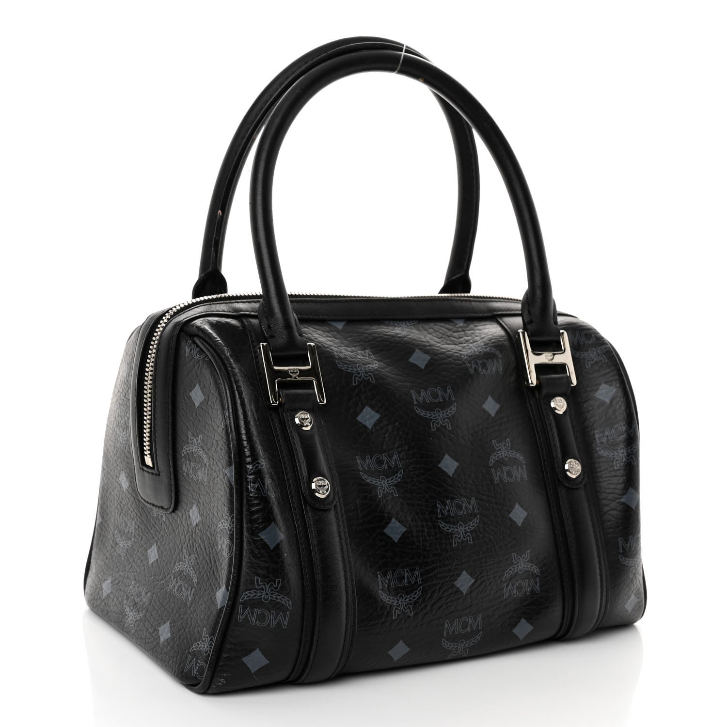 MCM Visetos Small Boston Bag Black 3 of 10