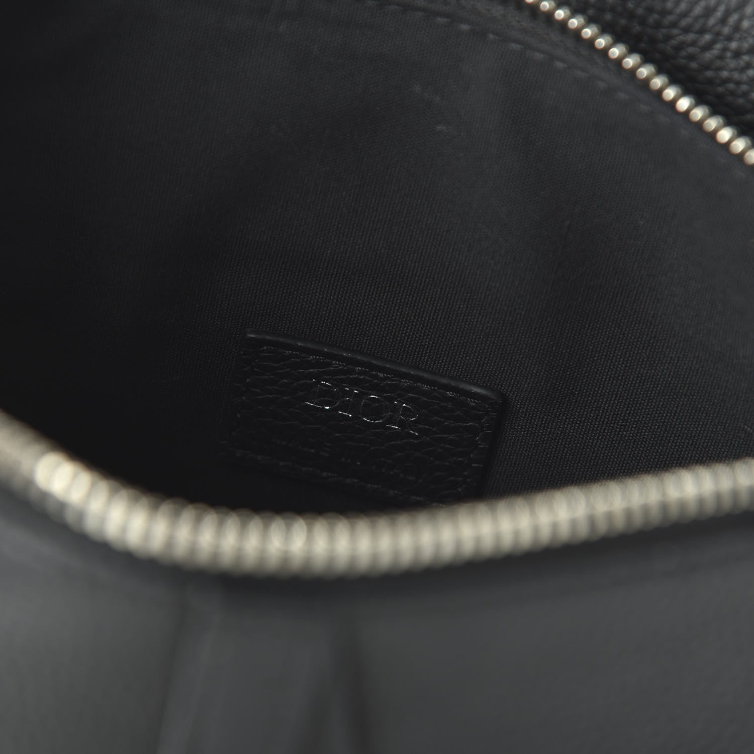 Christian Dior Grained Calfskin Kim Jones Saddle Bag Black 5 of 8