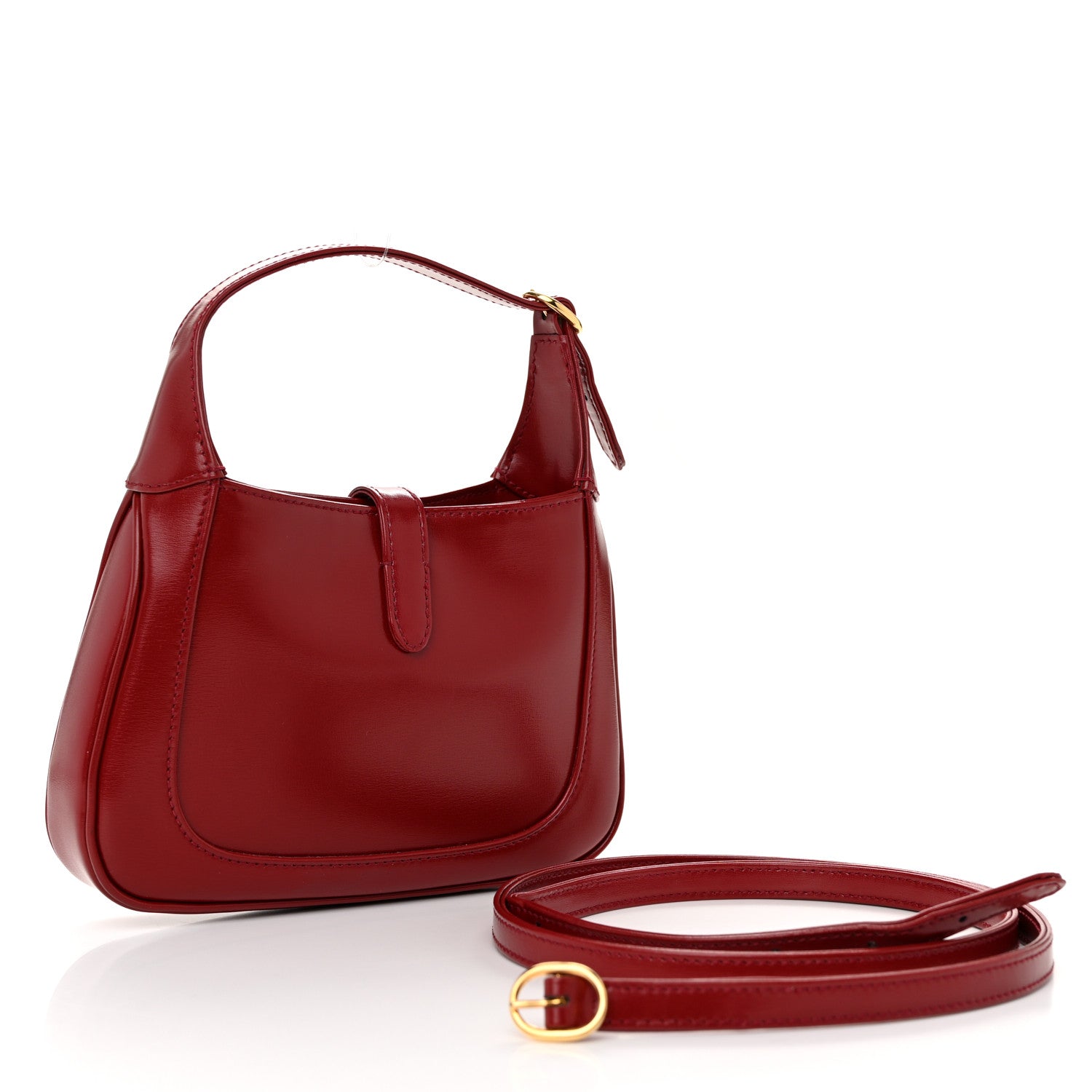 Gucci Boarded Dyana Lux Calfskin Mini Jackie 1961 Hobo New Cherry Red 3 of 10