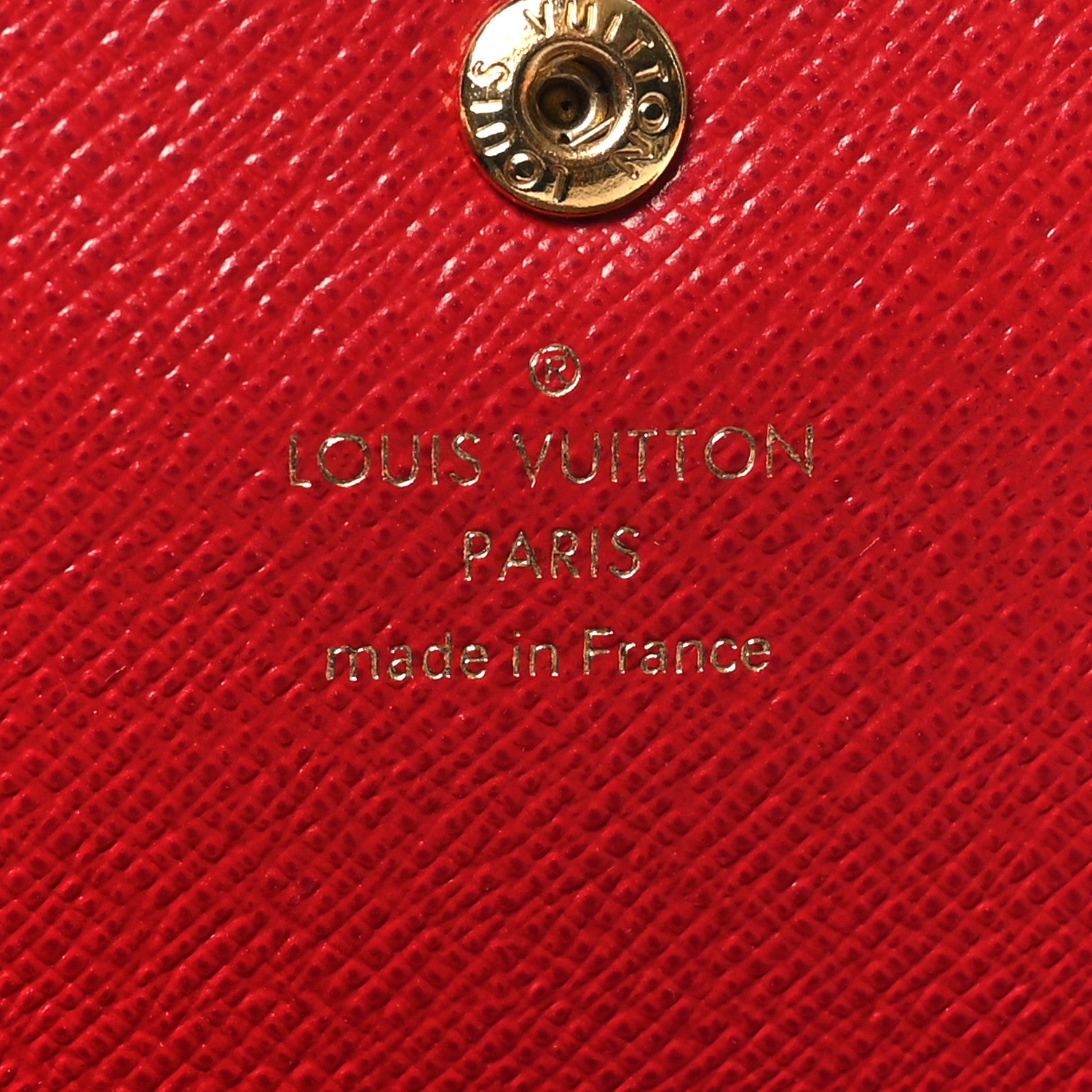 Louis Vuitton Damier Ebene Emilie Wallet Red 7 of 9