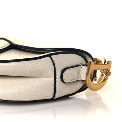 Christian Dior Grained Calfskin Mini Saddle Bag White 10 of 11