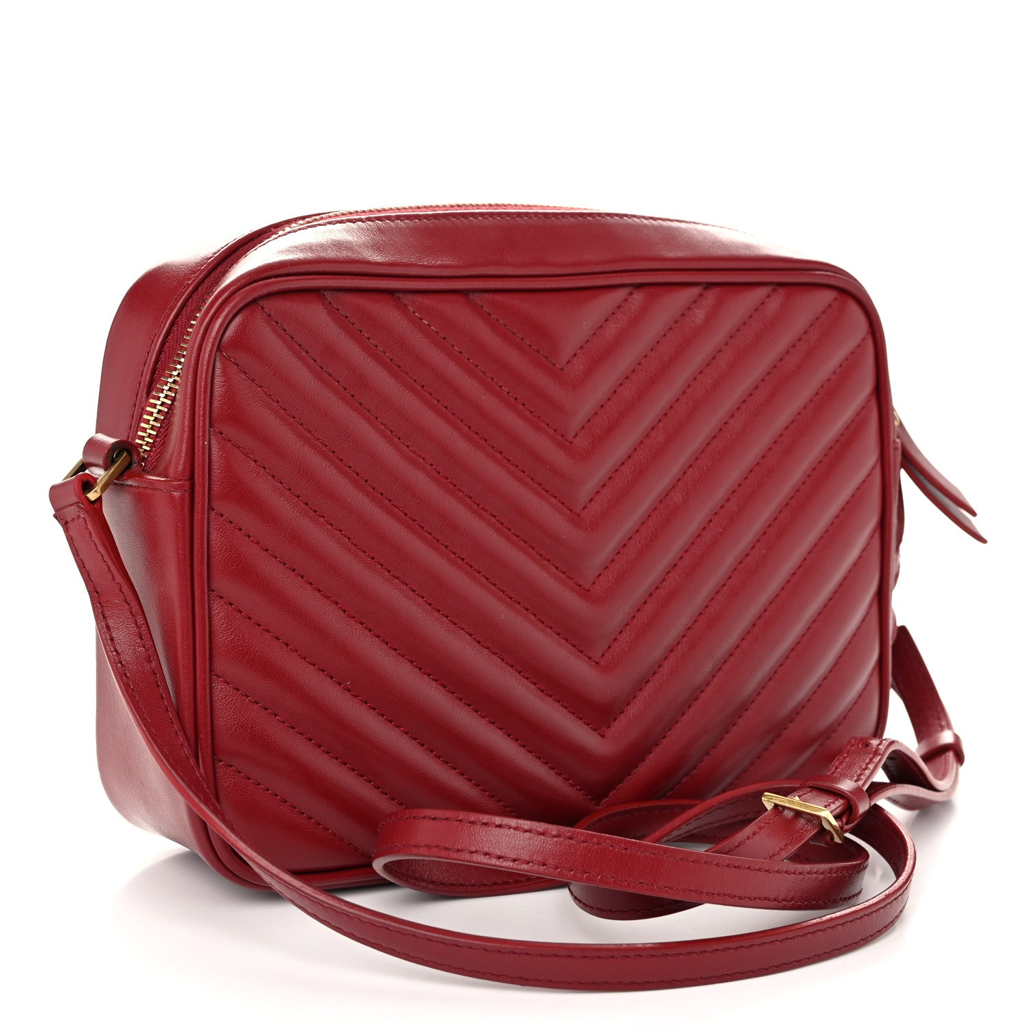 Saint Laurent Calfskin Matelasse Monogram Lou Camera Bag Rouge Eros 3 of 12