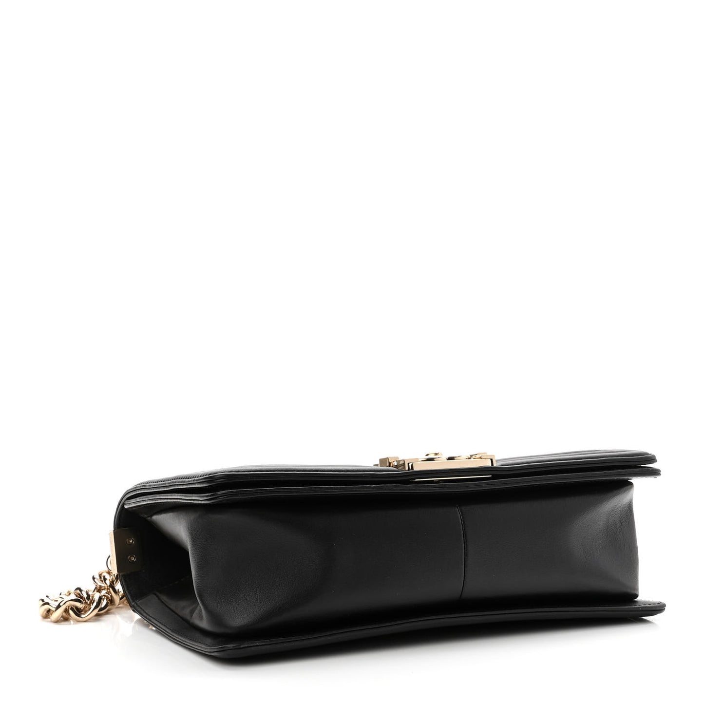 Lambskin Cotton Woven Medium Boy Flap Black