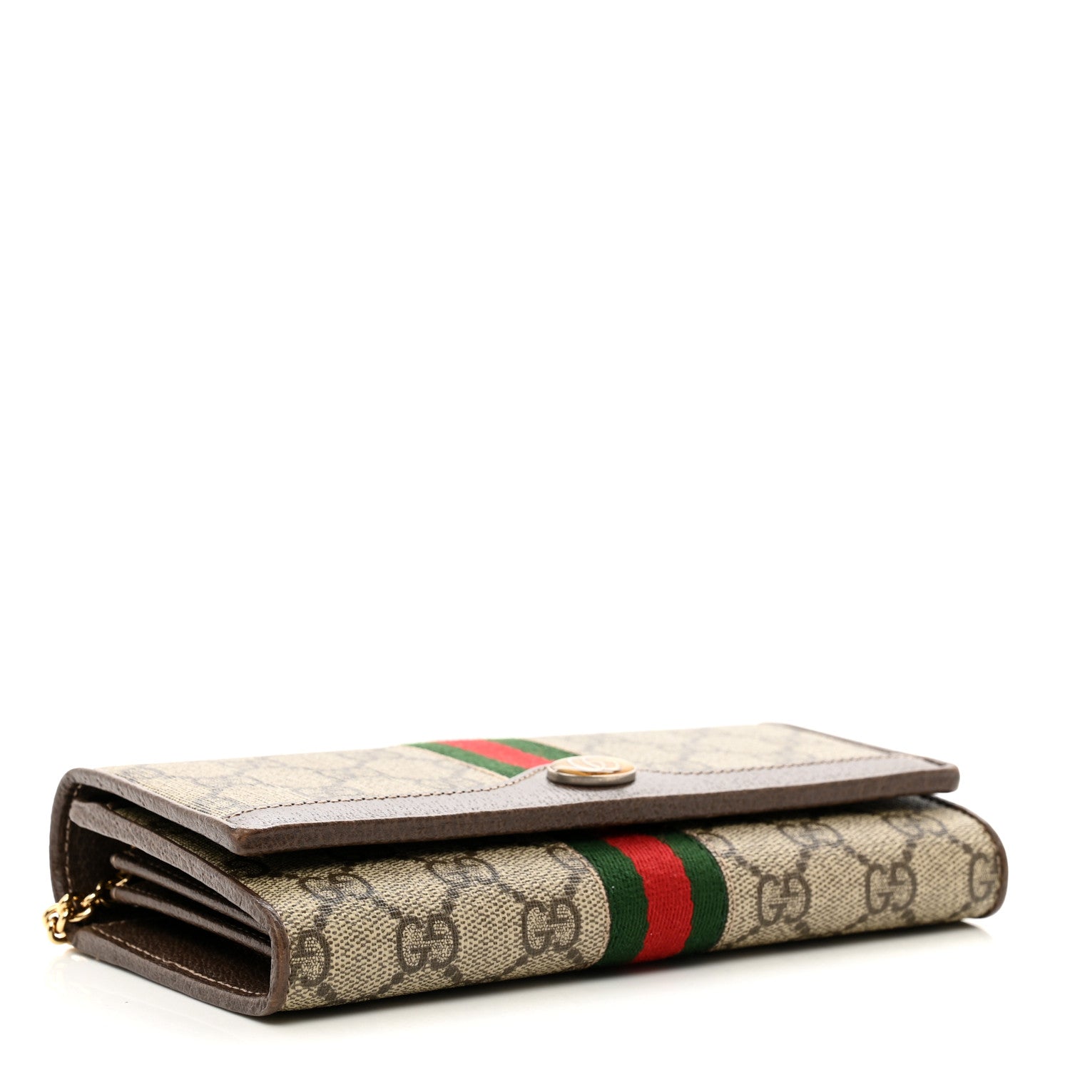 Gucci GG Supreme Monogram Web Ophidia Wallet On Chain Brown 4 of 9