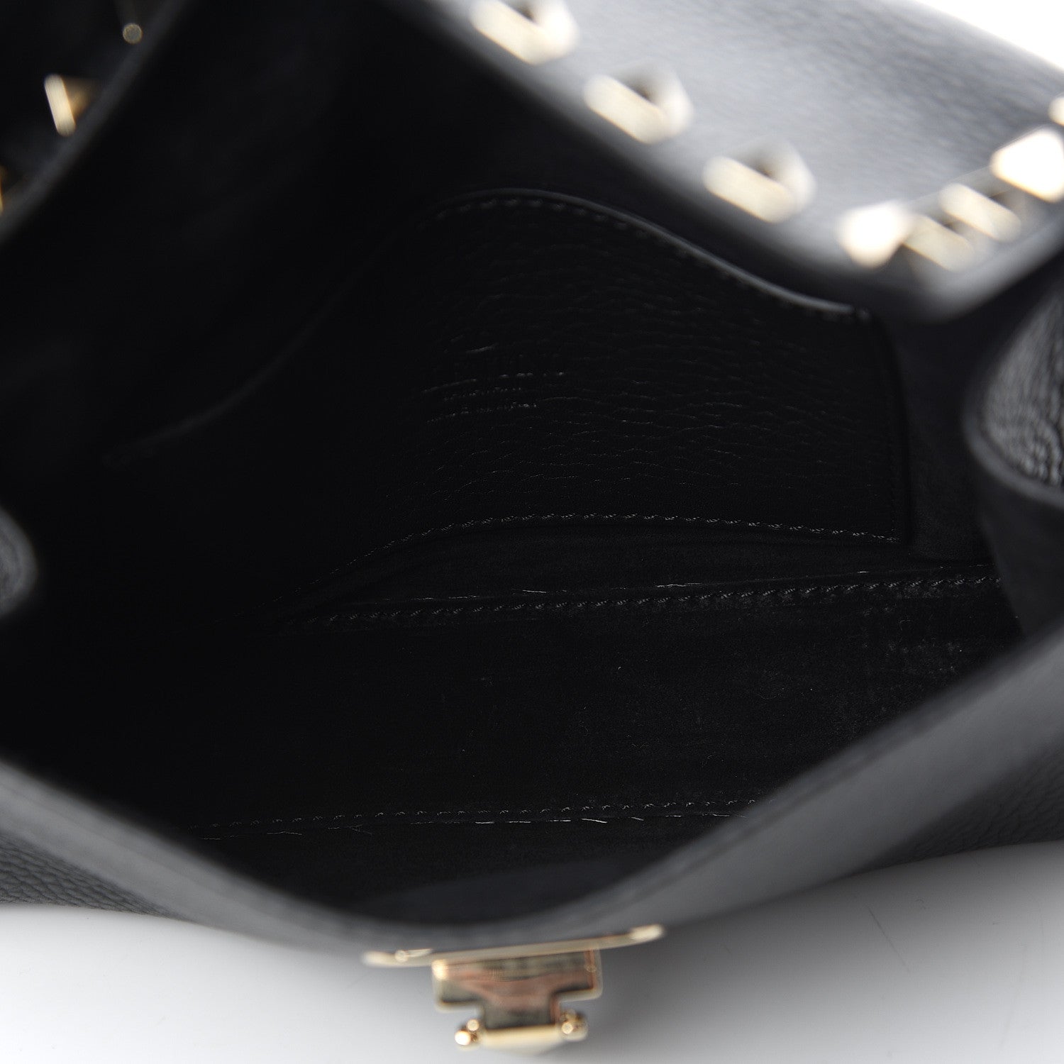 Valentino Garavani Pebbled Calfskin Medium Rockstud Flip Lock Crossbody Bag Black 4 of 8