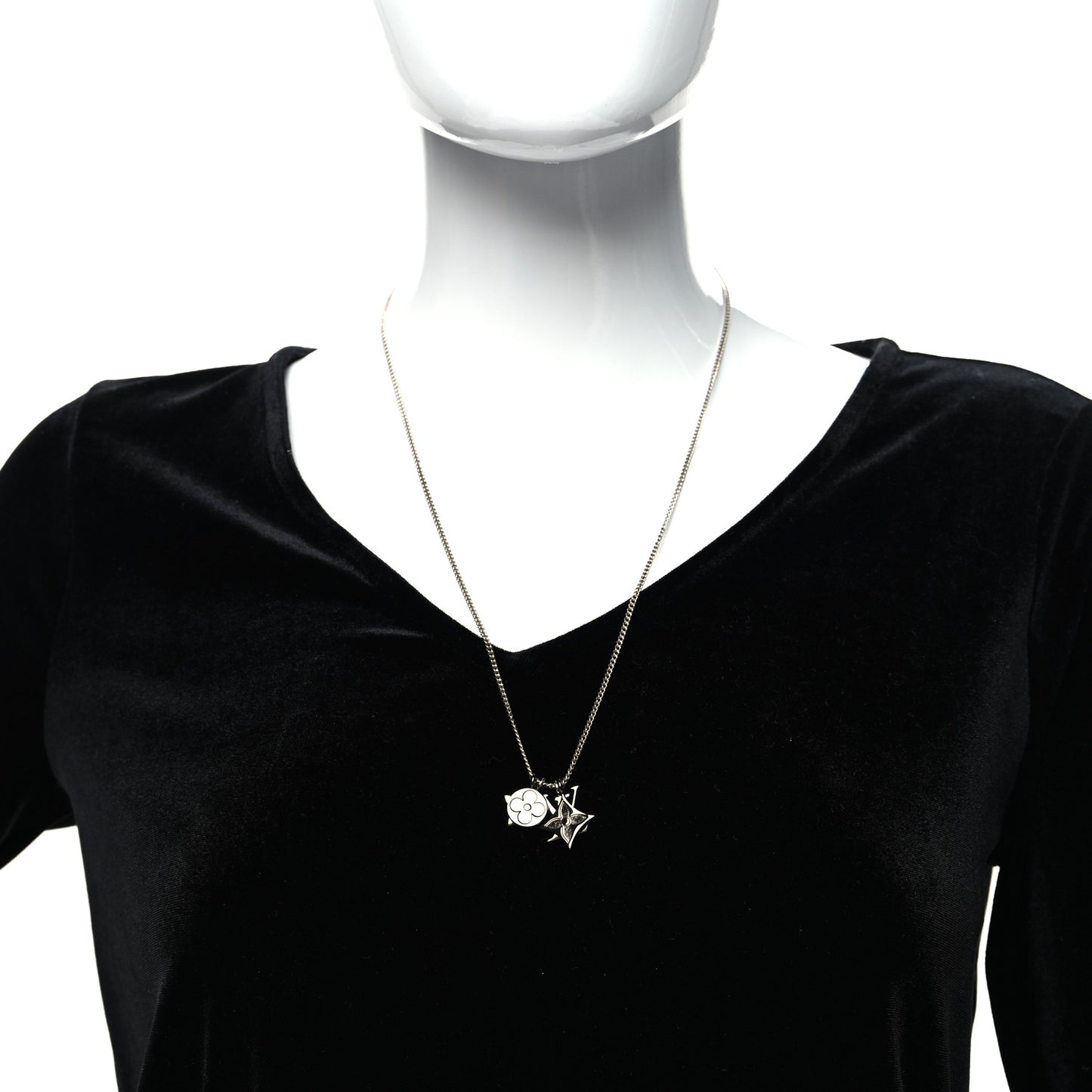 Metal LV Instinct Necklace Silver Gold