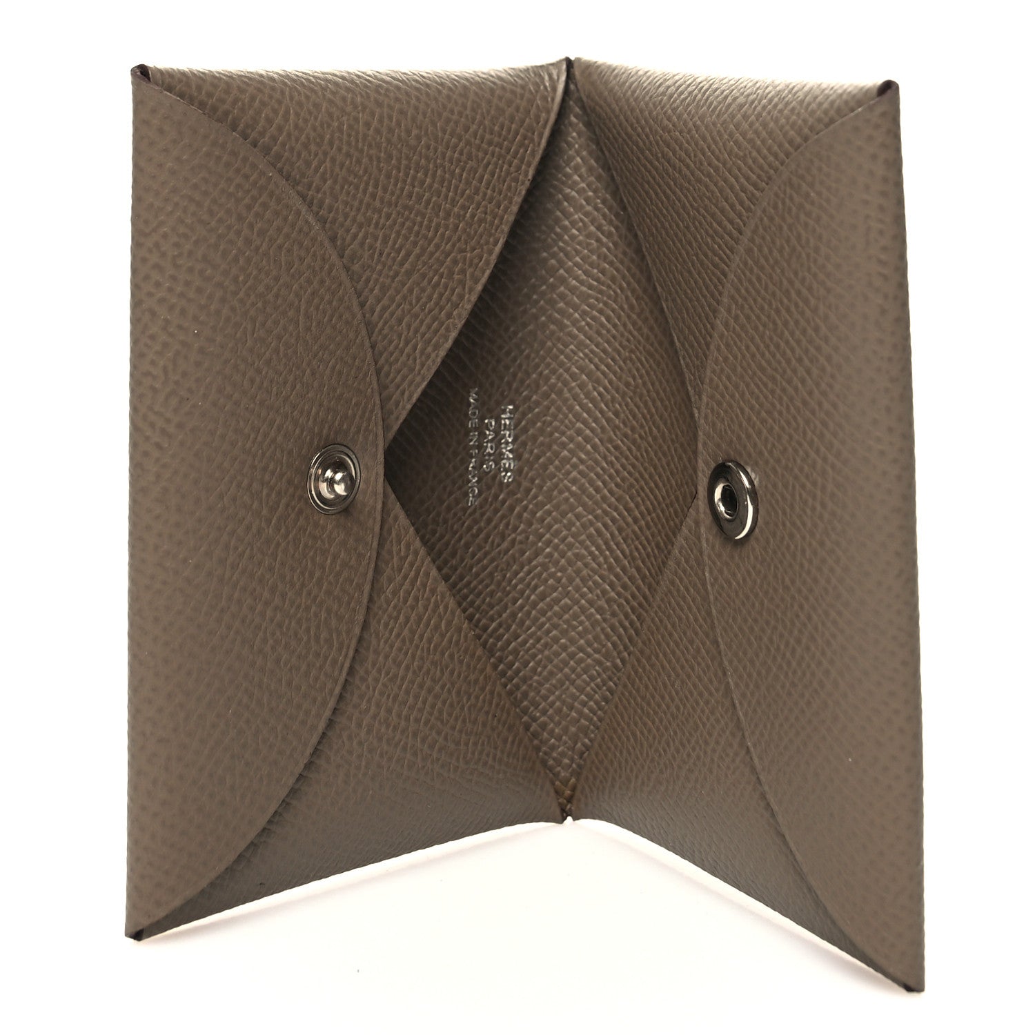 Hermes Epsom Calvi Card Case Etoupe 5 of 10