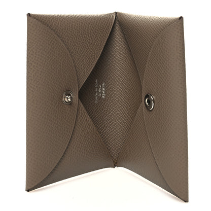 Hermes Epsom Calvi Card Case Etoupe 5 of 10