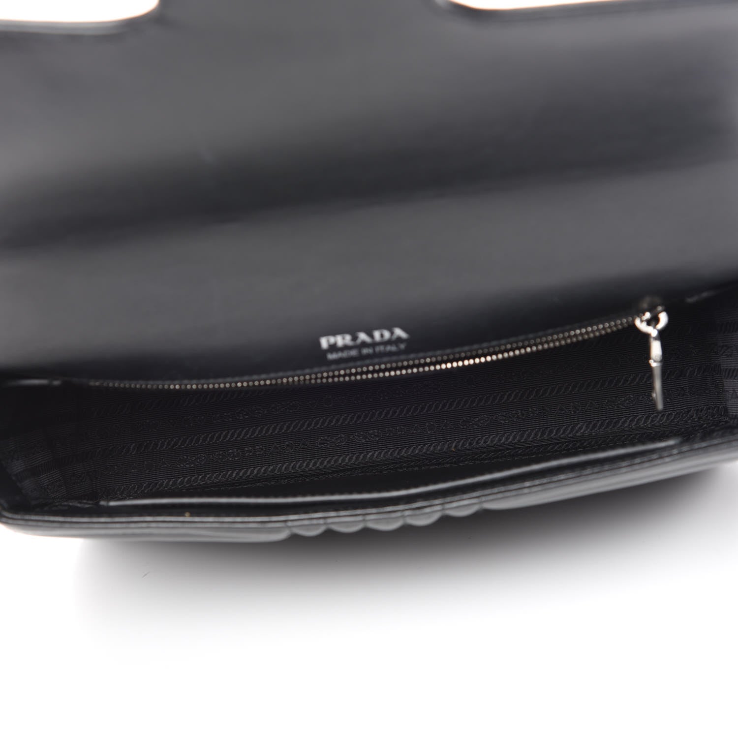 Prada Soft Calfskin Impunture Diagramme Large Chain Flap Shoulder Bag Black 5 of 8