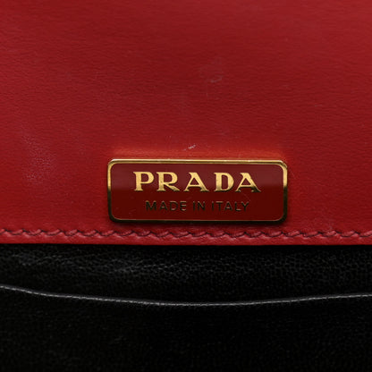 Prada City Calfskin Saffiano Cahier Bag Fuoco Black 6 of 9