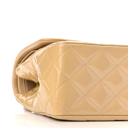 Chanel Patent Quilted Jumbo Double Flap Beige 8 of 10