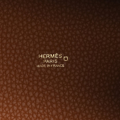 Hermes Taurillon Clemence Matte Alligator Picotin Lock Touch 22 MM Gold 6 of 12