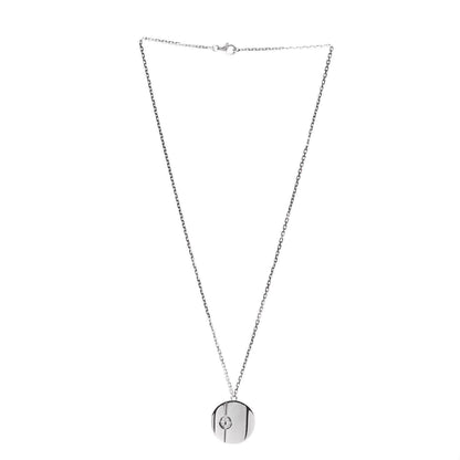 Cartier 18K White Gold Diamond LOVE Medallion Pendant Necklace 3 of 7