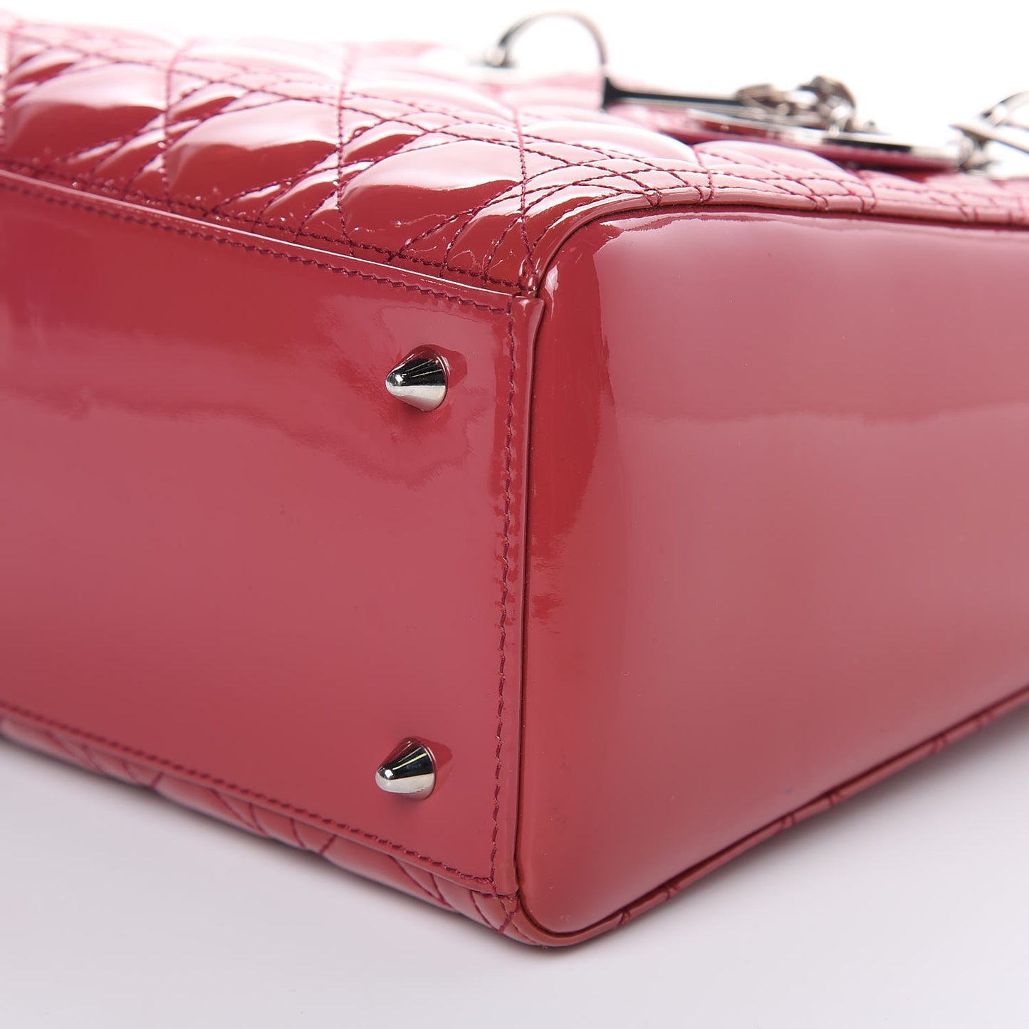 Patent Cannage Medium Lady Dior Dark Pink