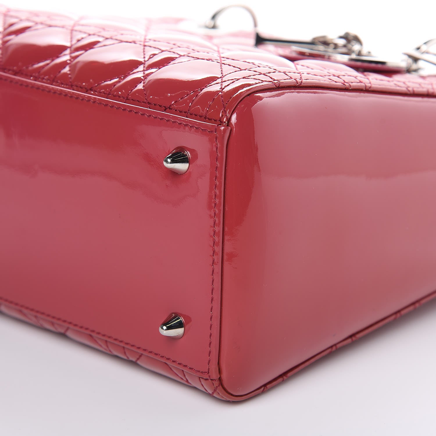 Christian Dior Patent Cannage Medium Lady Dior Dark Pink 9 of 11