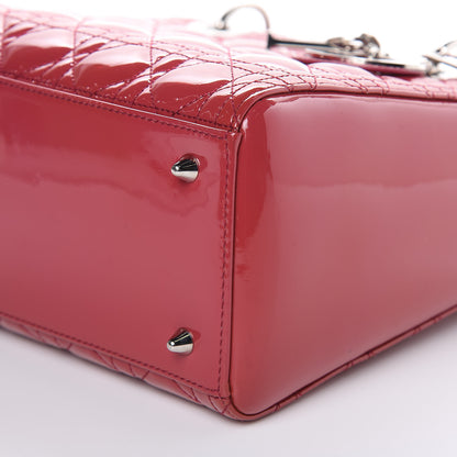 Christian Dior Patent Cannage Medium Lady Dior Dark Pink 9 of 11