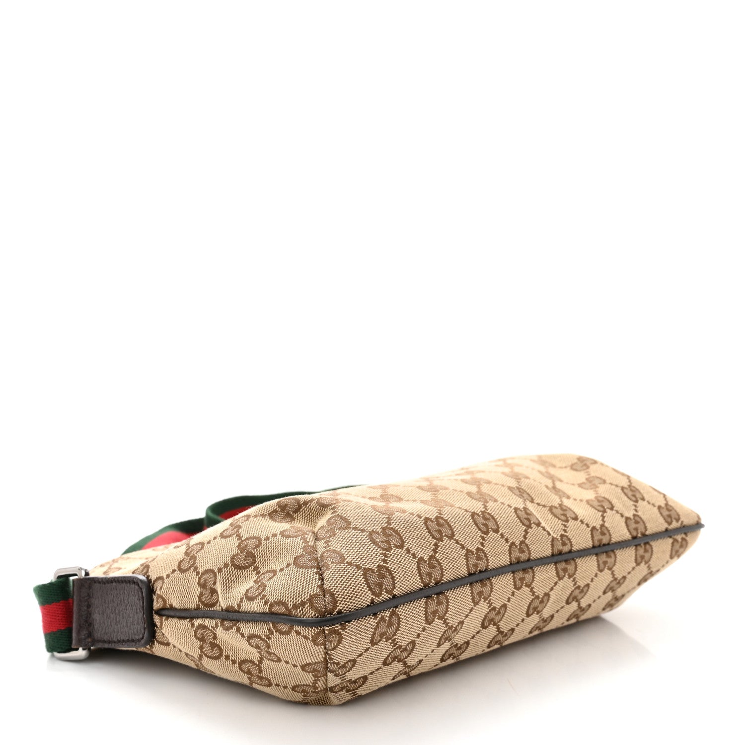 Gucci Monogram Web Small Flat Messenger Crossbody Dark Brown 4 of 10